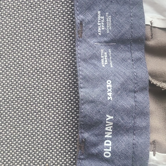 Old Navy Athletic Built-in Flex Chino Pants Khaki 34x30 - Picture 3 of 4